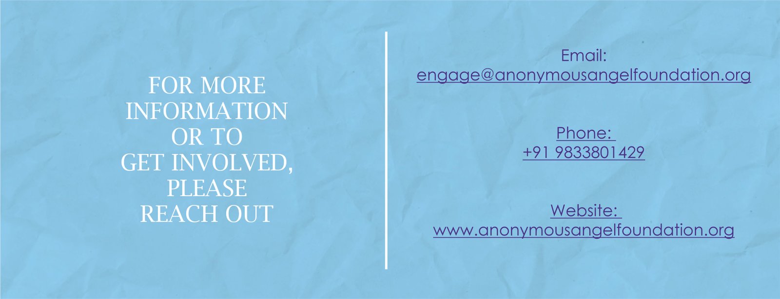 Get Involved - Contact Us with ways to join the movement